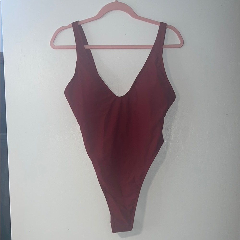 Deep Red One-Piece Swimsuit